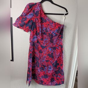 Lilly Pulitzer One Shoulder Romper Brialyn Size 12 Ruby Red Heron My Own